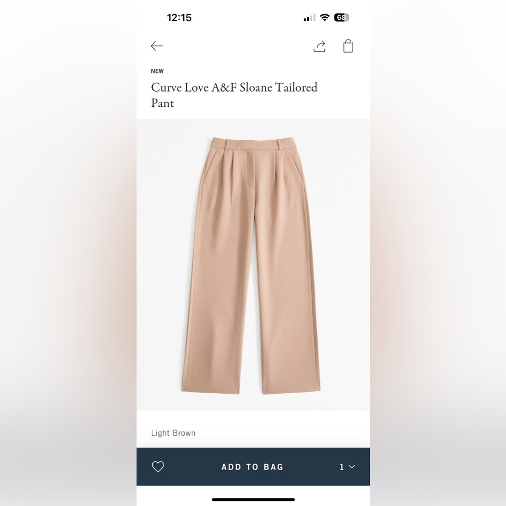 Abercrombie Sloan pant in tan - curve love!